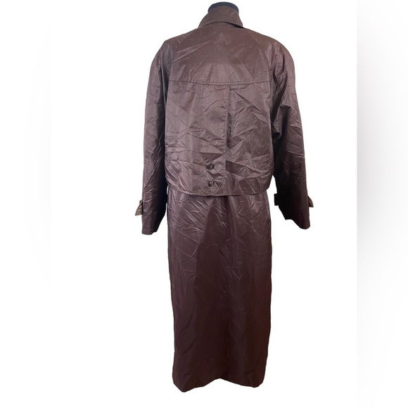 Brown/Maroon Vintage British Mist Trench Rain Coat - Picture 4 of 13